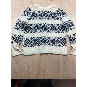 J. Crew Women’s Sweater Wool Blend Ivory Fuzzy Sz S Small Stars Long Sleeve